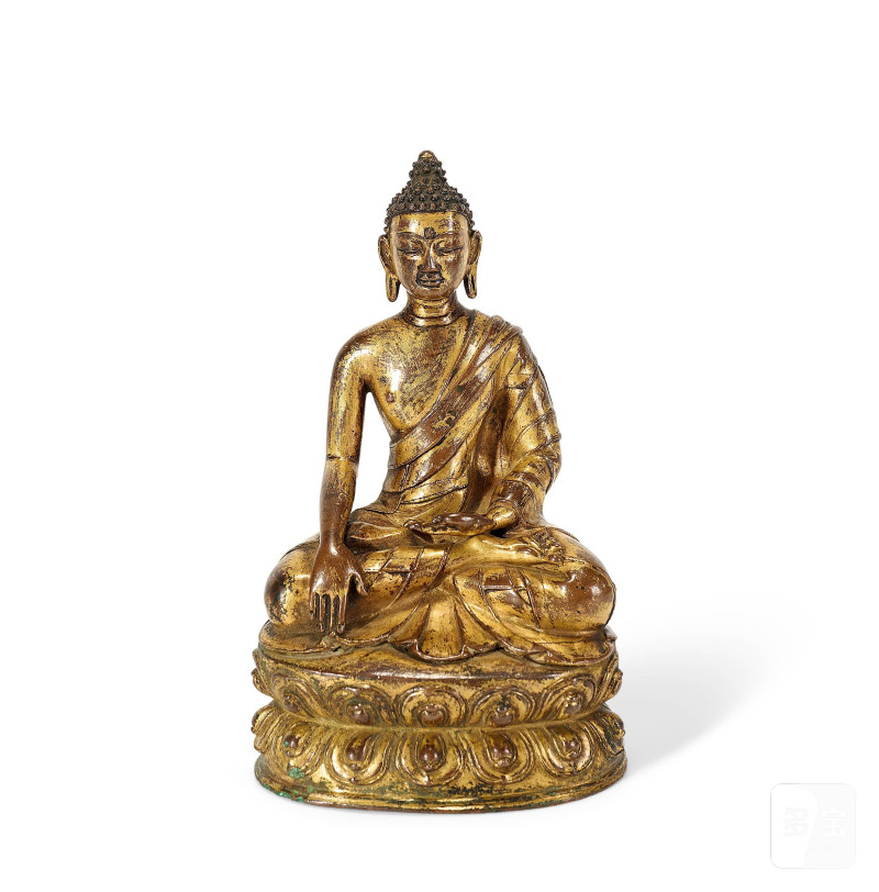 Lot934 明 铜鎏金释迦牟尼